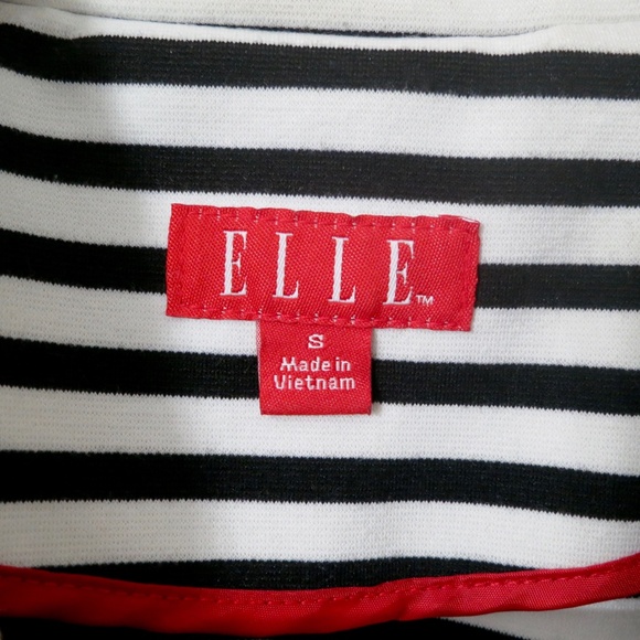 Elle Avery Striped Peplum Single Breast Blazer Soft Knit Casual Size Small - Picture 5 of 10